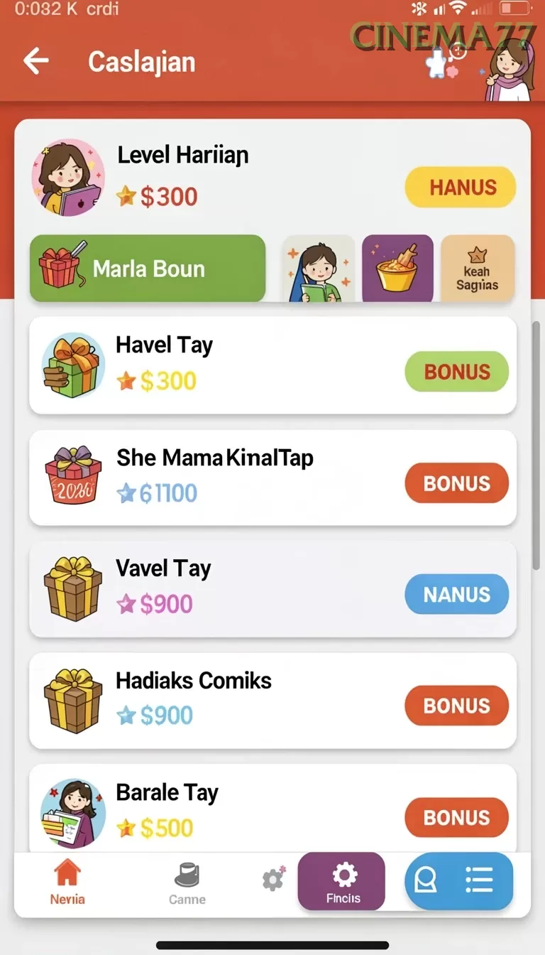 Galeri pratinjau visual cinema77 build APK resmi terbaru